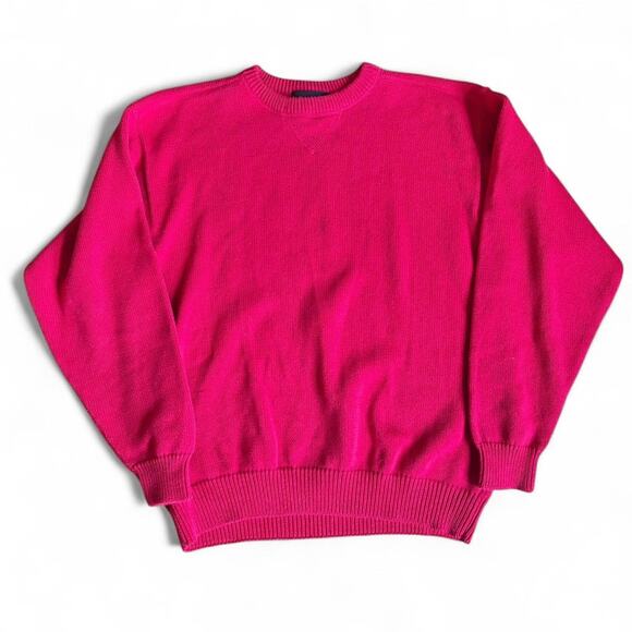 Vintage Croft & Barrow Red Cotton Knit Sweater Large 90s Y2K - Picture 2 of 8